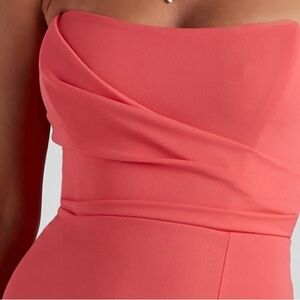 Coral strapless midi dress Windsor